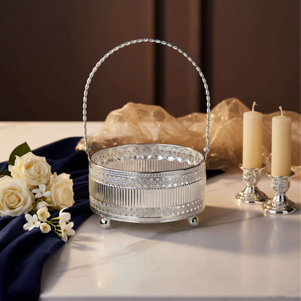 Grace Handle Basket Silver